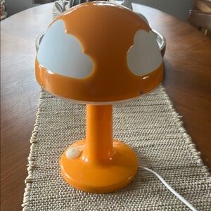 Playful Orange and White Cloud Decor Lamp